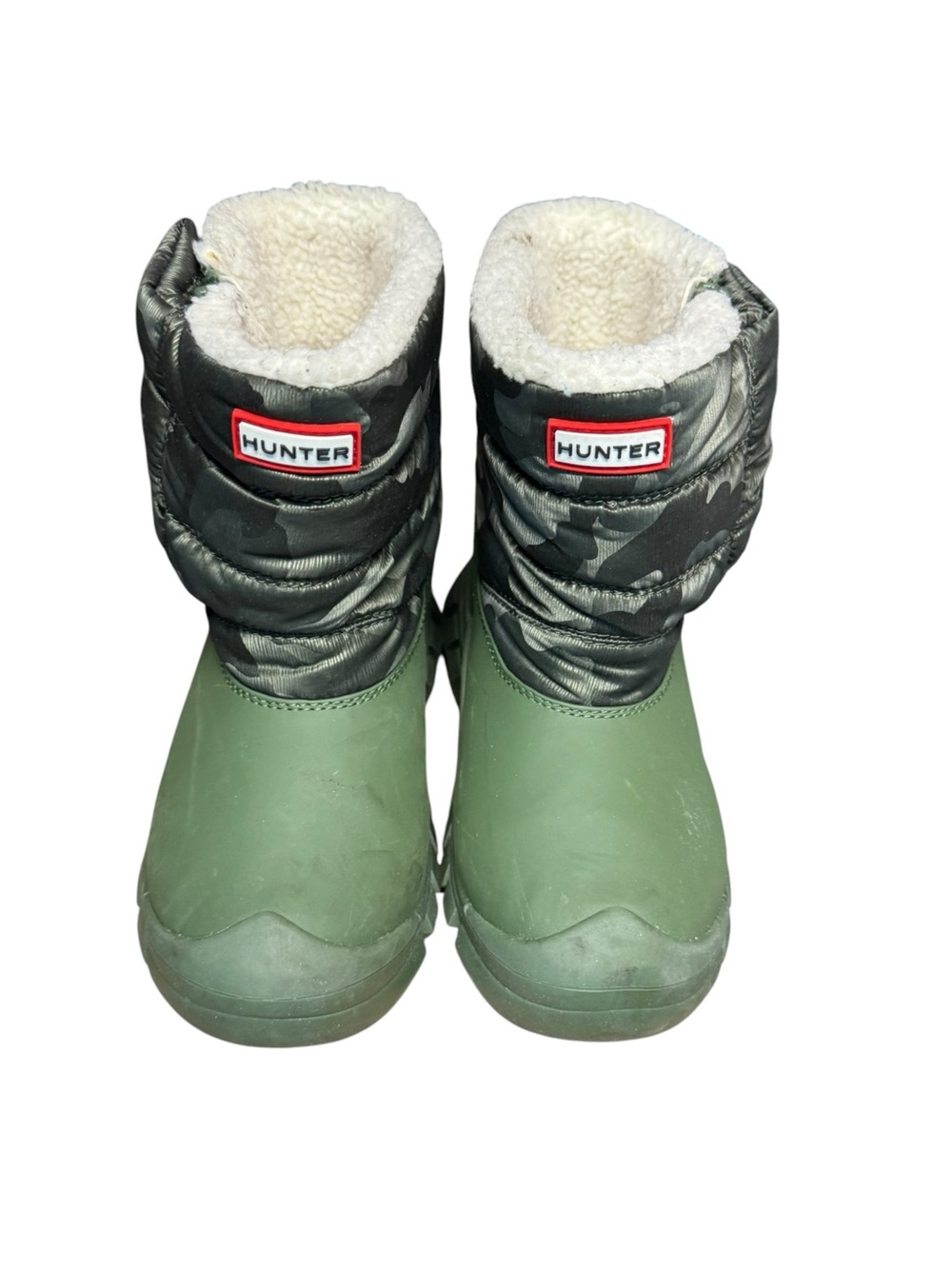 Hunter Kids Green and Black Insulated Snow Boots Sz US 12